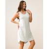 GYS Bamboo Viscose Sleeveless Nightgowns for Women, Soft Tank Top Sleep Shirt, Lightweight Sleepwear Comfy Nightdress Pajamas(Grey White Stripe)