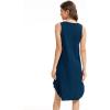 GYS Bamboo Viscose Sleeveless Nightgowns for Women, Soft Tank Top Sleep Shirt, Lightweight Sleepwear Comfy Nightdress Pajamas(Ink Blue)
