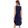 GYS Bamboo Viscose Sleeveless Nightgowns for Women, Soft Tank Top Sleep Shirt, Lightweight Sleepwear Comfy Nightdress Pajamas(Navy)