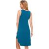 GYS Bamboo Viscose Sleeveless Nightgowns for Women, Soft Tank Top Sleep Shirt, Lightweight Sleepwear Comfy Nightdress Pajamas(Teal Blue)