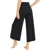 GYS Bamboo Viscose Wide Leg Palazzo Cropped Pants, High Waist Capris Cloud-Soft Pajama Pants with Pockets, Flowy Yoga Pants(Black)