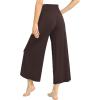 GYS Bamboo Viscose Wide Leg Palazzo Cropped Pants, High Waist Capris Cloud-Soft Pajama Pants with Pockets, Flowy Yoga Pants(Espresso)