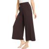 GYS Bamboo Viscose Wide Leg Palazzo Cropped Pants, High Waist Capris Cloud-Soft Pajama Pants with Pockets, Flowy Yoga Pants(Espresso)