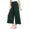 GYS Bamboo Viscose Wide Leg Palazzo Cropped Pants, High Waist Capris Cloud-Soft Pajama Pants with Pockets, Flowy Yoga Pants(Green)