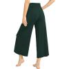 GYS Bamboo Viscose Wide Leg Palazzo Cropped Pants, High Waist Capris Cloud-Soft Pajama Pants with Pockets, Flowy Yoga Pants(Green)