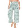 GYS Bamboo Viscose Wide Leg Palazzo Cropped Pants, High Waist Capris Cloud-Soft Pajama Pants with Pockets, Flowy Yoga Pants(Green Leopard)