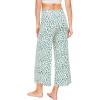GYS Bamboo Viscose Wide Leg Palazzo Cropped Pants, High Waist Capris Cloud-Soft Pajama Pants with Pockets, Flowy Yoga Pants(Green Leopard)