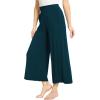 GYS Bamboo Viscose Wide Leg Palazzo Cropped Pants, High Waist Capris Cloud-Soft Pajama Pants with Pockets, Flowy Yoga Pants(Ink Blue)