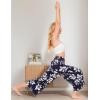 GYS Bamboo Viscose Wide Leg Palazzo Cropped Pants, High Waist Capris Cloud-Soft Pajama Pants with Pockets, Flowy Yoga Pants(Navy Floral)