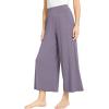 GYS Bamboo Viscose Wide Leg Palazzo Cropped Pants, High Waist Capris Cloud-Soft Pajama Pants with Pockets, Flowy Yoga Pants(Violet)