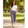 GYS Bamboo Viscose Wide Leg Palazzo Cropped Pants, High Waist Capris Cloud-Soft Pajama Pants with Pockets, Flowy Yoga Pants(Violet)