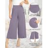 GYS Bamboo Viscose Wide Leg Palazzo Cropped Pants, High Waist Capris Cloud-Soft Pajama Pants with Pockets, Flowy Yoga Pants(Violet)