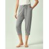 GYS Bamboo Viscose Women Capri Pajama Pants Comfy Jogger Lounge Pants with Pockets(Heather Grey)