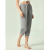 GYS Bamboo Viscose Women Capri Pajama Pants Comfy Jogger Lounge Pants with Pockets(Heather Grey)