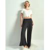 GYS Bamboo Viscose Women’s Pajama Bottoms Wide Leg Lounge Pants with Pockets(Black)