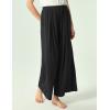 GYS Bamboo Viscose Women’s Pajama Bottoms Wide Leg Lounge Pants with Pockets(Black)