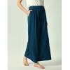 GYS Bamboo Viscose Women’s Pajama Bottoms Wide Leg Lounge Pants with Pockets(Ink Blue)