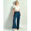 GYS Bamboo Viscose Women’s Pajama Bottoms Wide Leg Lounge Pants with Pockets(Ink Blue)