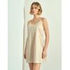 GYS Full Slip for Women Under Dress Non Cling Anti-Static Adjustable Spaghetti Strap Basic Cami Slip Dress(Beige)
