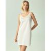 GYS Full Slip for Women Under Dress Non Cling Anti-Static Adjustable Spaghetti Strap Basic Cami Slip Dress(White)