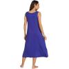 GYS Sleeveless Nightgowns for Women Soft Bamboo Viscose Night Shirts Tank Sleepwear with Pockets Long Sleep Dress(Blue Violet)