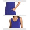 GYS Sleeveless Nightgowns for Women Soft Bamboo Viscose Night Shirts Tank Sleepwear with Pockets Long Sleep Dress(Blue Violet)