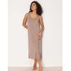GYS Sleeveless Nightgowns for Women Soft Bamboo Viscose Night Shirts Tank Sleepwear with Pockets Long Sleep Dress(Camel)
