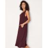 GYS Sleeveless Nightgowns for Women Soft Bamboo Viscose Night Shirts Tank Sleepwear with Pockets Long Sleep Dress(Ficus Red)