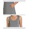 GYS Sleeveless Nightgowns for Women Soft Bamboo Viscose Night Shirts Tank Sleepwear with Pockets Long Sleep Dress(Heather Grey)