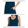 GYS Sleeveless Nightgowns for Women Soft Bamboo Viscose Night Shirts Tank Sleepwear with Pockets Long Sleep Dress(Ink Blue)
