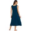 GYS Sleeveless Nightgowns for Women Soft Bamboo Viscose Night Shirts Tank Sleepwear with Pockets Long Sleep Dress(Ink Blue)