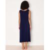 GYS Sleeveless Nightgowns for Women Soft Bamboo Viscose Night Shirts Tank Sleepwear with Pockets Long Sleep Dress(Navy)