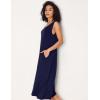 GYS Sleeveless Nightgowns for Women Soft Bamboo Viscose Night Shirts Tank Sleepwear with Pockets Long Sleep Dress(Navy)