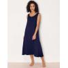 GYS Sleeveless Nightgowns for Women Soft Bamboo Viscose Night Shirts Tank Sleepwear with Pockets Long Sleep Dress(Navy)