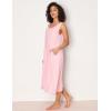 GYS Sleeveless Nightgowns for Women Soft Bamboo Viscose Night Shirts Tank Sleepwear with Pockets Long Sleep Dress(Pink)