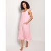 GYS Sleeveless Nightgowns for Women Soft Bamboo Viscose Night Shirts Tank Sleepwear with Pockets Long Sleep Dress(Pink)