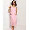 GYS Sleeveless Nightgowns for Women Soft Bamboo Viscose Night Shirts Tank Sleepwear with Pockets Long Sleep Dress(Pink)