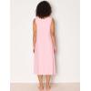GYS Sleeveless Nightgowns for Women Soft Bamboo Viscose Night Shirts Tank Sleepwear with Pockets Long Sleep Dress(Pink)