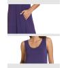 GYS Sleeveless Nightgowns for Women Soft Bamboo Viscose Night Shirts Tank Sleepwear with Pockets Long Sleep Dress(Purple)