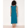 GYS Sleeveless Nightgowns for Women Soft Bamboo Viscose Night Shirts Tank Sleepwear with Pockets Long Sleep Dress(Teal Blue)