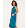 GYS Sleeveless Nightgowns for Women Soft Bamboo Viscose Night Shirts Tank Sleepwear with Pockets Long Sleep Dress(Teal Blue)