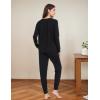 GYS Viscose from Bamboo Pajama Sets for Women Long Sleeve Sleepwear Soft Christmas Pjs Lounge Sets(Black)