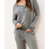 GYS Viscose from Bamboo Pajama Sets for Women Long Sleeve Sleepwear Soft Christmas Pjs Lounge Sets(Heather Grey Stripe)