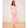 GYS Viscose from Bamboo Pajama Sets for Women Long Sleeve Sleepwear Soft Christmas Pjs Lounge Sets(Pink)