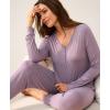 GYS Viscose from Bamboo Pajama Sets for Women Long Sleeve Sleepwear Soft Christmas Pjs Lounge Sets(Violet)