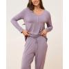 GYS Viscose from Bamboo Pajama Sets for Women Long Sleeve Sleepwear Soft Christmas Pjs Lounge Sets(Violet)