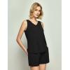 GYS Viscose from Bamboo Pajamas for Women V Neck Tank Top with Shorts Sleep Sets(Black)