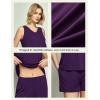 GYS Viscose from Bamboo Pajamas for Women V Neck Tank Top with Shorts Sleep Sets(Deep Purple)