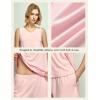 GYS Viscose from Bamboo Pajamas for Women V Neck Tank Top with Shorts Sleep Sets(Pink)
