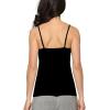 GYS Women’s Bamboo Viscose Camisole Undershirt Adjustable Spaghetti Strap Layering Tank Top(Black)